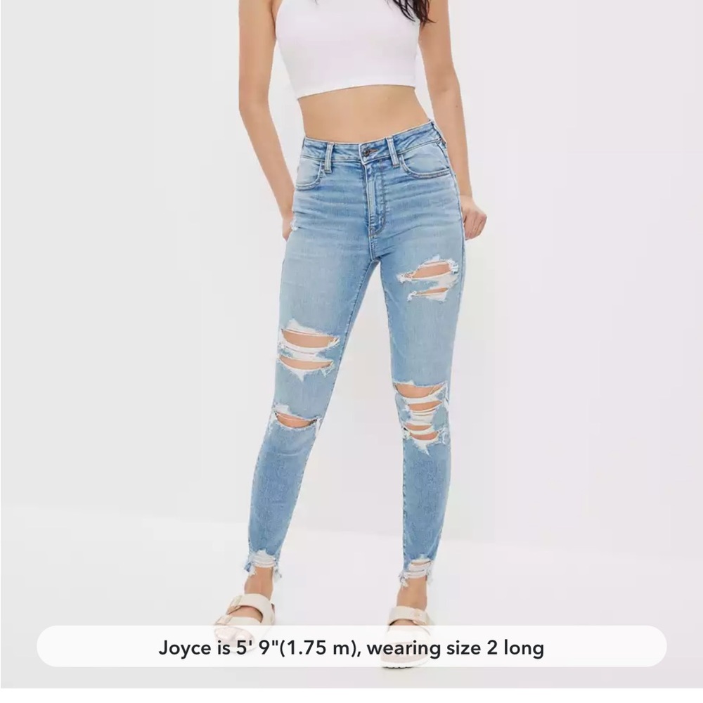Brand: American Eagle Outfitters high waisted jeans, Size: 2, Color: Light Wash